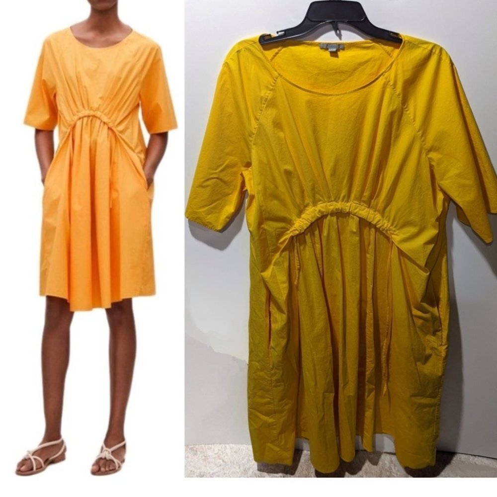 Cos | Gathered front Dress in Sunflower Yellow